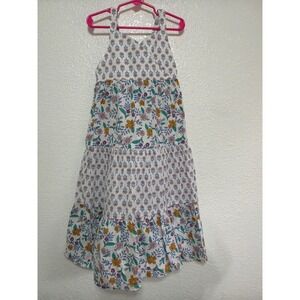 Carters Kid Girls White Floral Tiered Maxi Sundress Smocked Back Size 5 5A